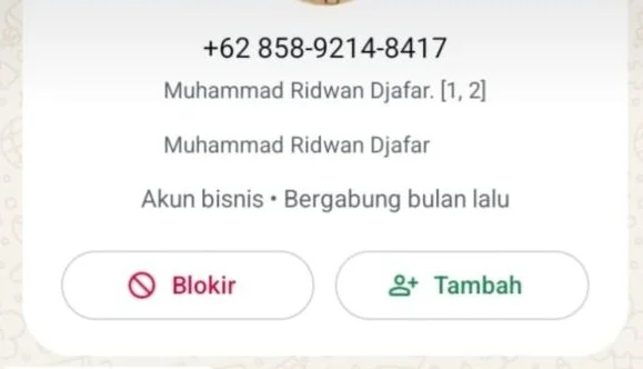 Nomor WhatsApp Palsu Catut Nama Kadis Kominfo Sulbar, Warga Diminta Waspada